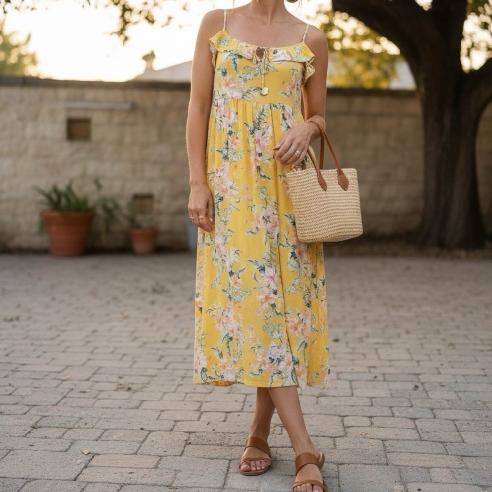 O'Neill Yellow Floral Kids Dress